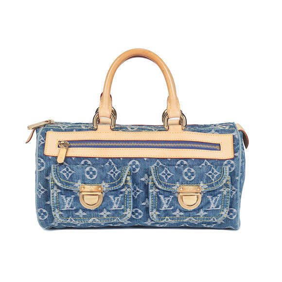 Sold at Auction: Blue Denim Louis Vuitton 'Neo Speedy' Bag
