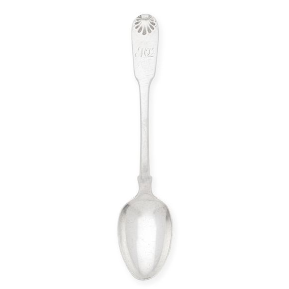 Bonhams AN EARLY VICTORIAN FIDDLE AND SHELL TEASPOON By James