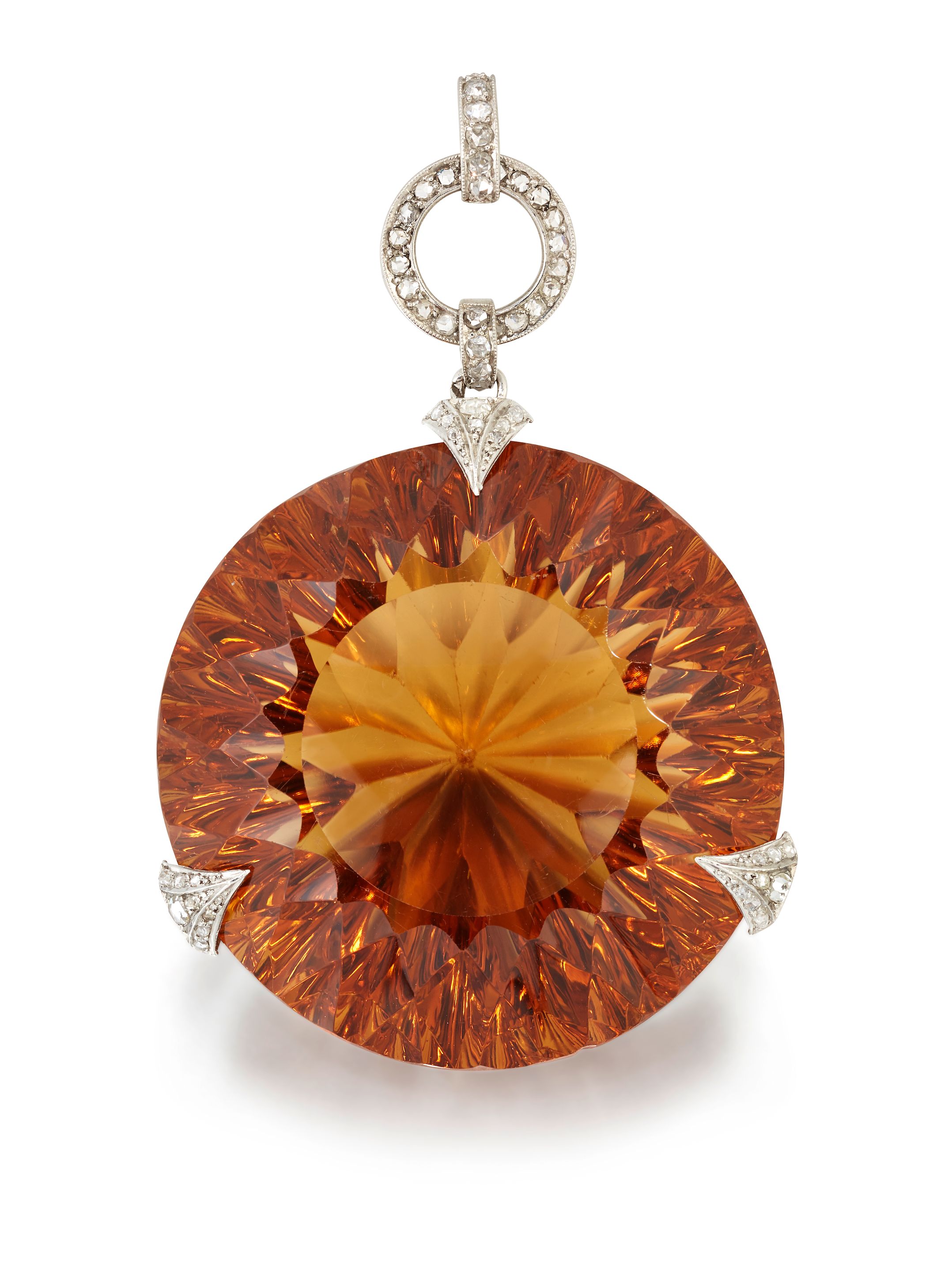Bonhams : GEORGES FOUQUET CITRINE AND DIAMOND PENDANT, CIRCA 1920