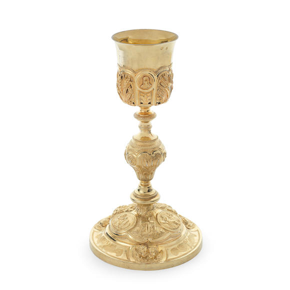 Bonhams : A 19th century French silver-gilt chalice Jean-Francois Burel ...