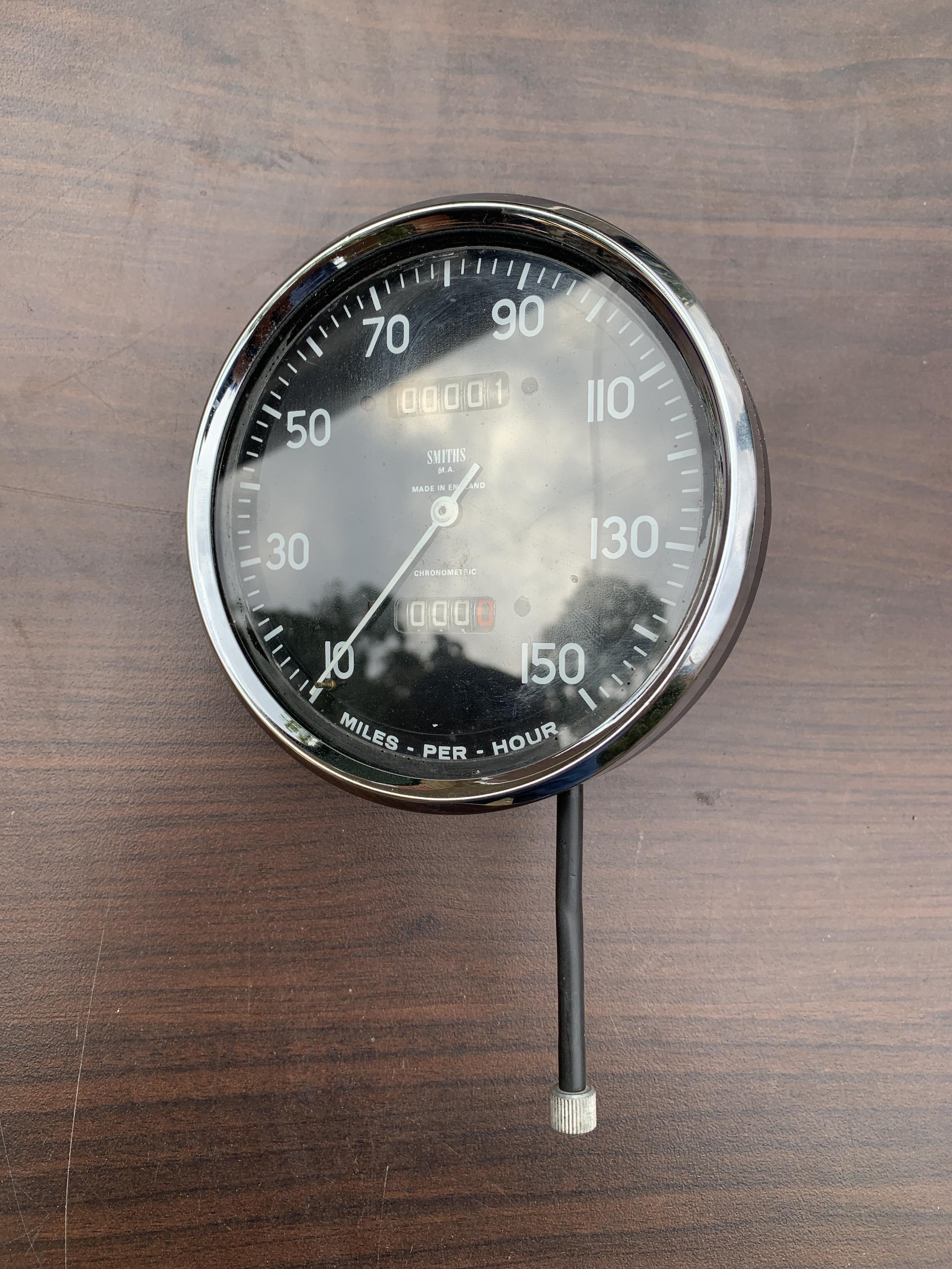 Bonhams Cars : A Smiths 5 inch Vincent type 150mph speedometer