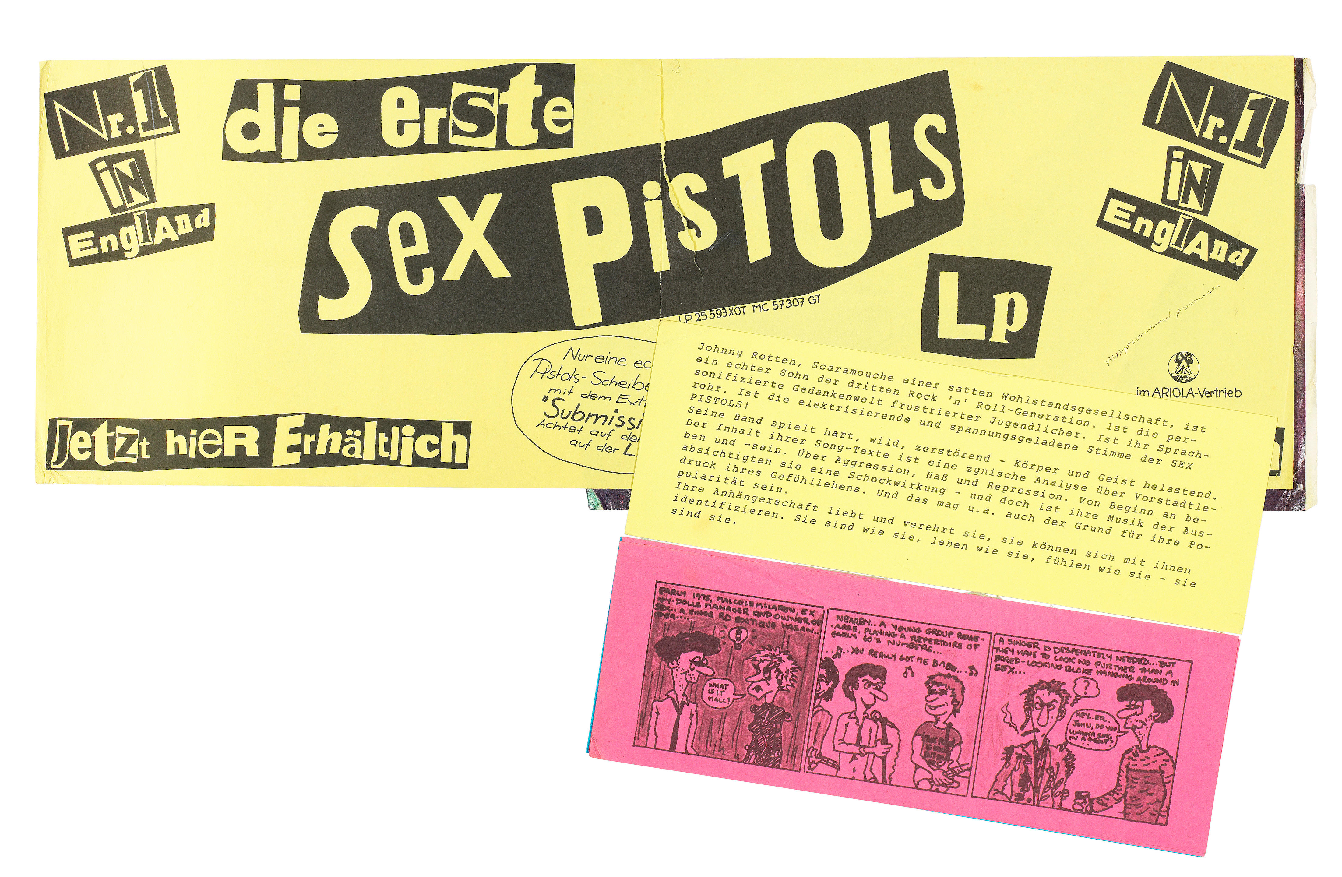 Bonhams The Sex Pistols A Proof Ariola Records Press Pack And Banner 1977 1282