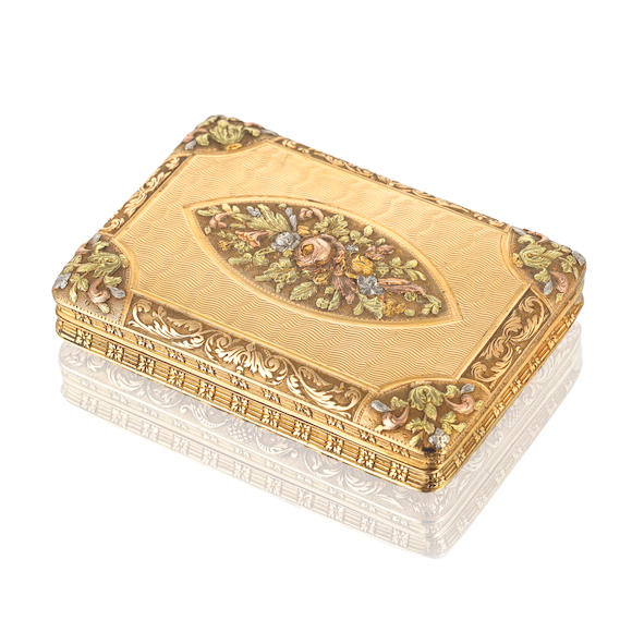 Bonhams : A 19th century Swiss vari-coloured gold box Alexander Magnin ...