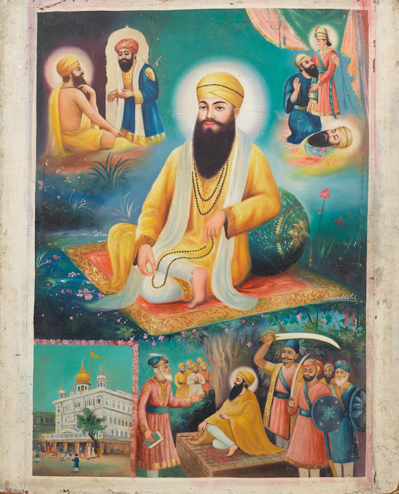 Bonhams : Guru Tegh Bahadur, with scenes of his martyrdom By the artist ...