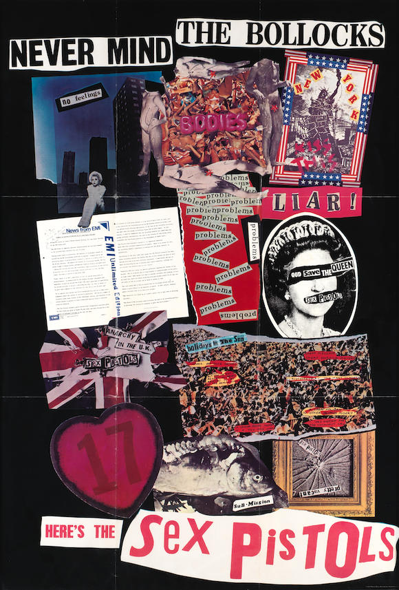 Bonhams The Sex Pistols A Promotional Poster For The Album Never Mind The Bollocks Heres