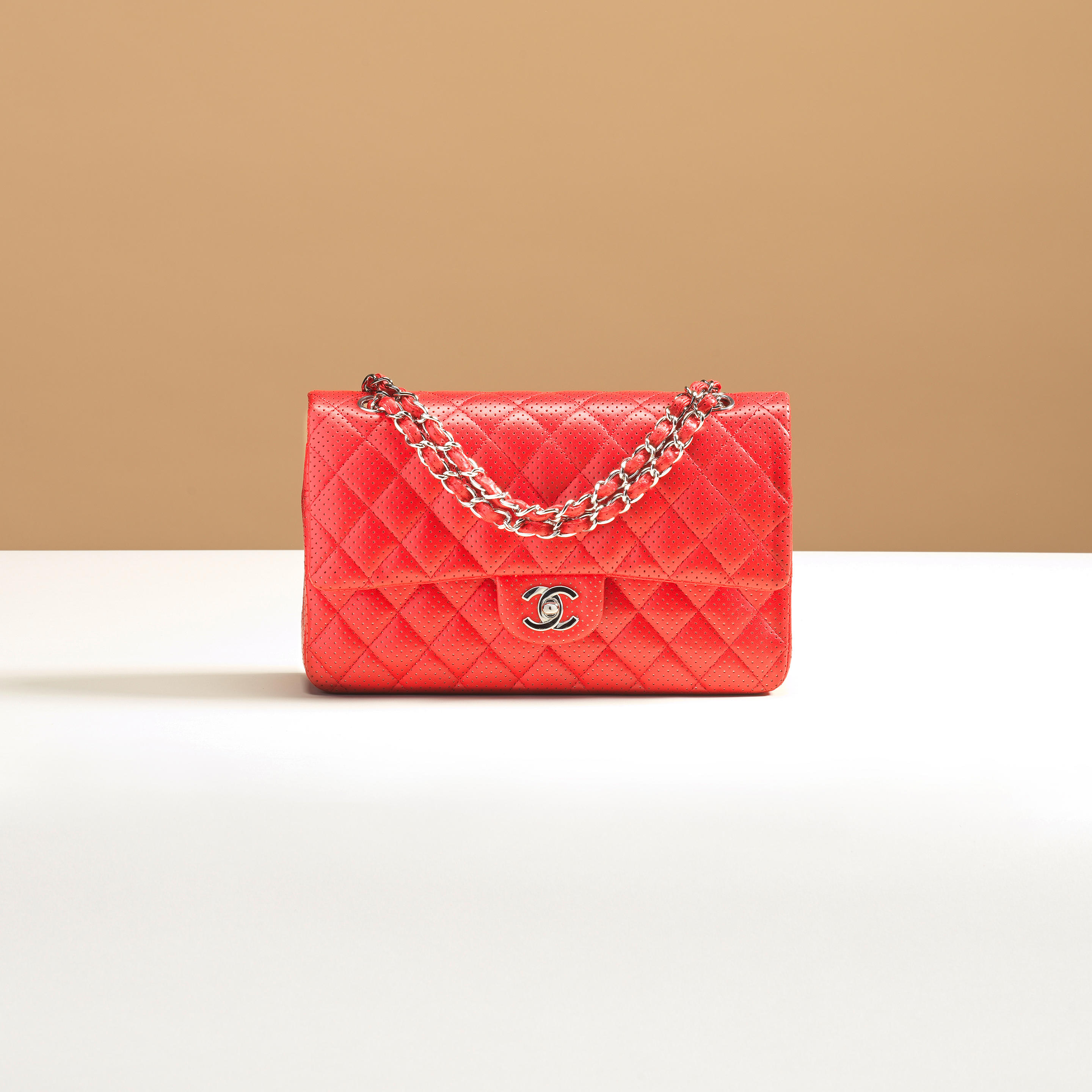 Sold at Auction: Chanel Red Quilted Lambskin XXL Classic Flap Bag