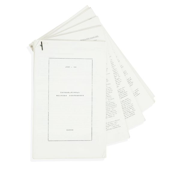 Edinburgh Transcript Bonhams : EDINBURGH INTERNATIONAL WRITERS' CONFERENCE 1962 AN ORIGINAL ...