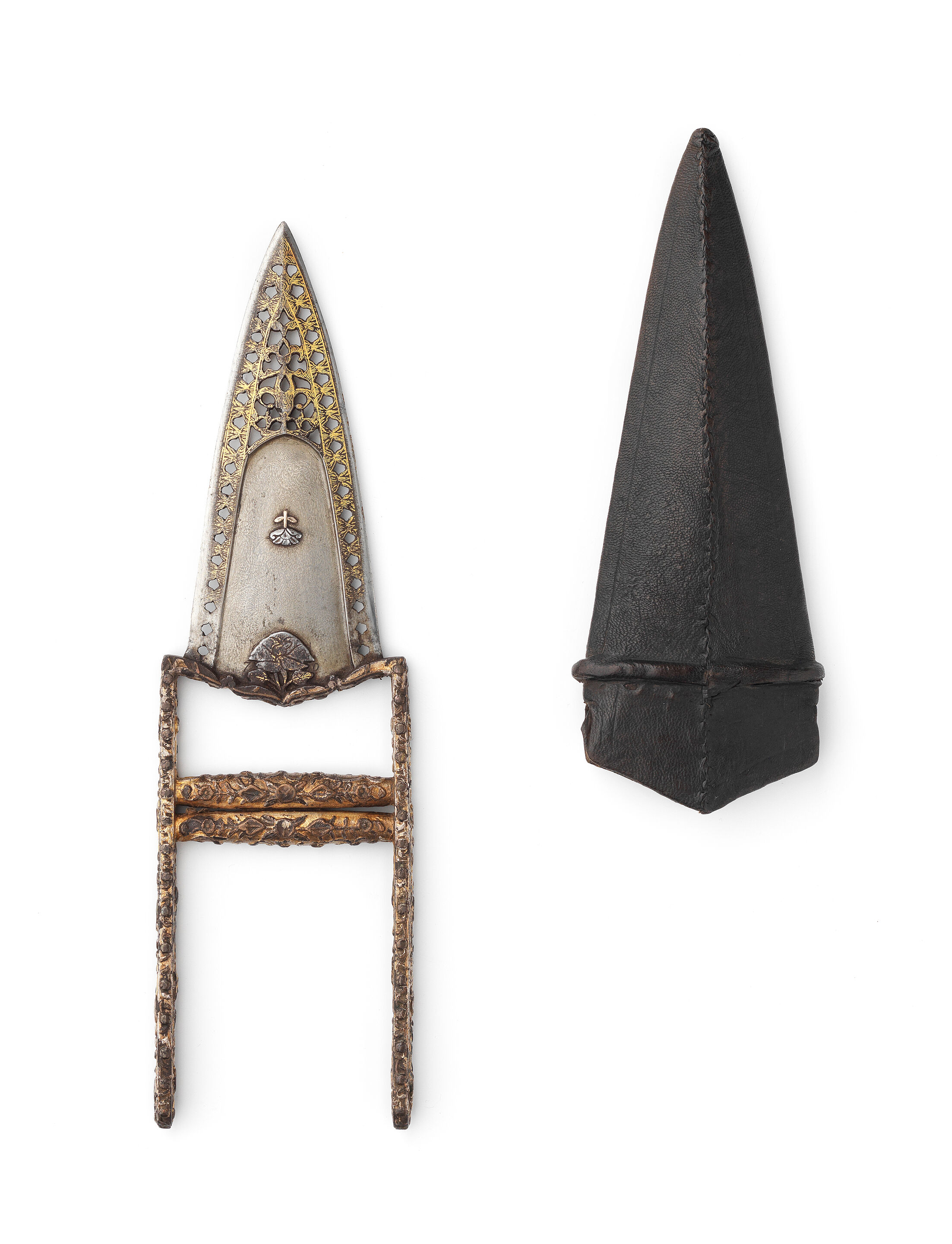Bonhams : A gilt silver and gold-koftgari steel push dagger (katar ...