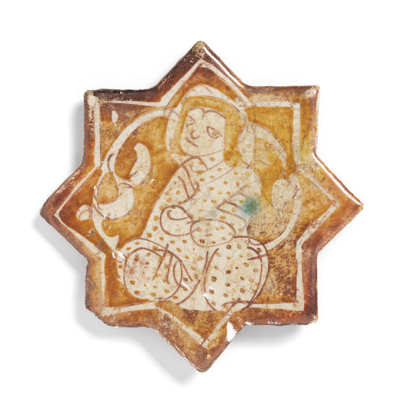 Bonhams A Kashan Lustre Pottery Star Tile Persia 12th 13th Century