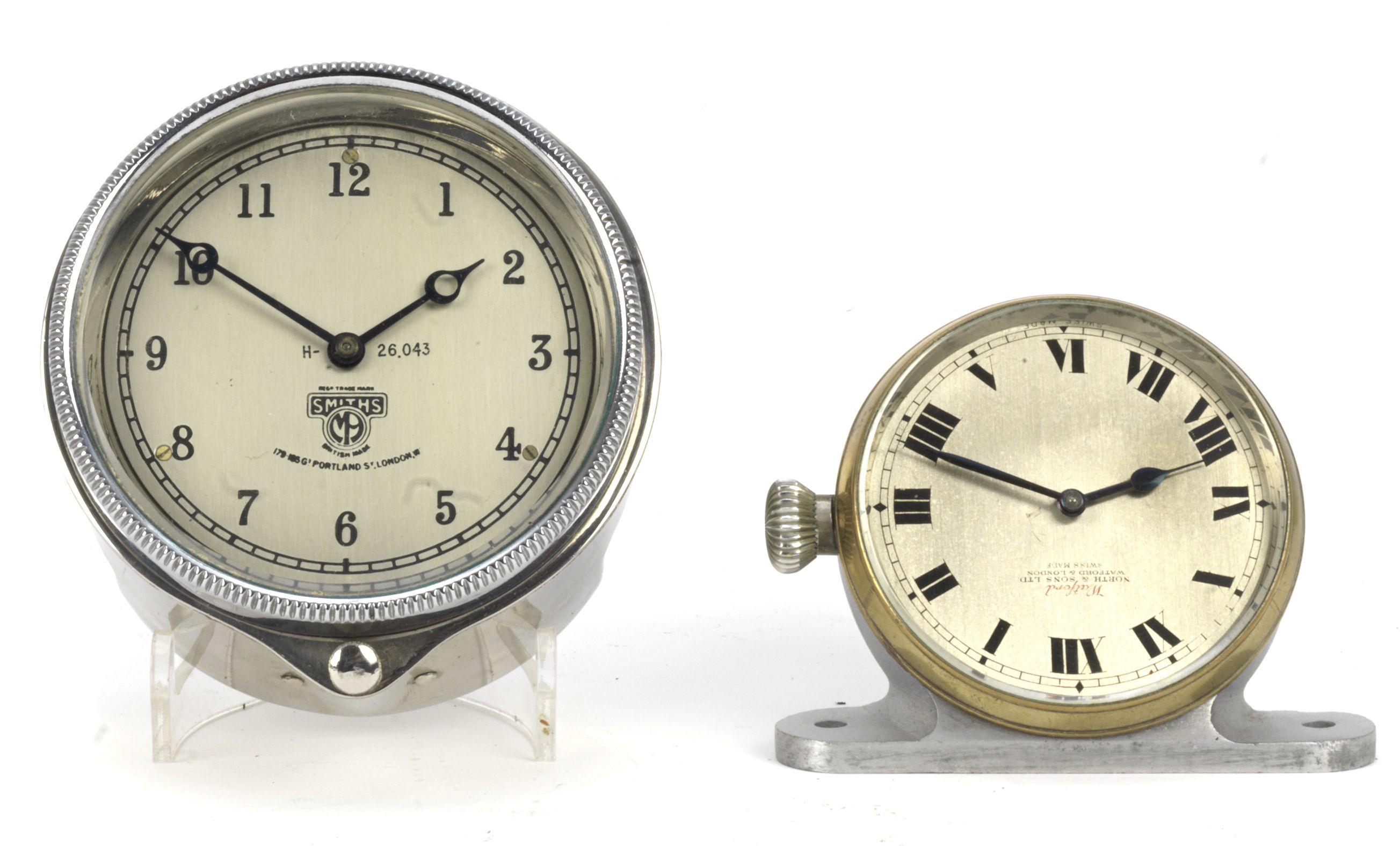 Bonhams Cars Two British car clocks, ((2))