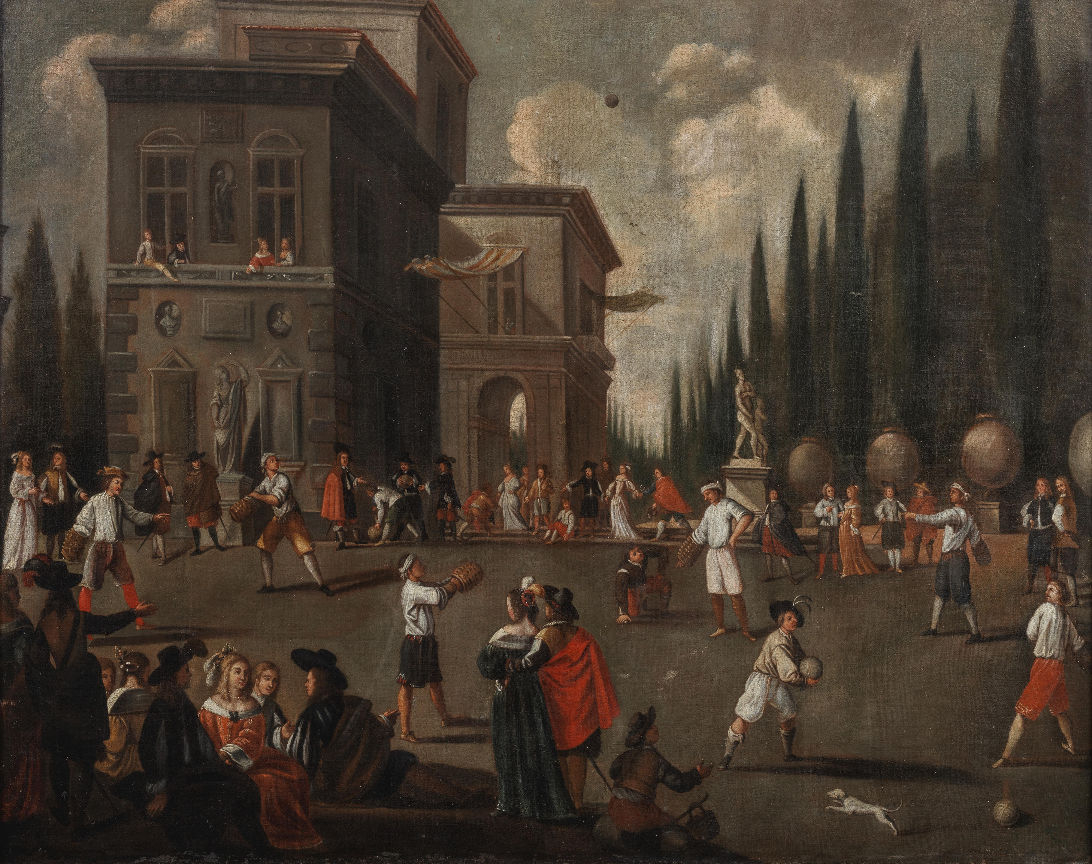 Bonhams : Italian School, 17th Century Figures playing il gioco della ...