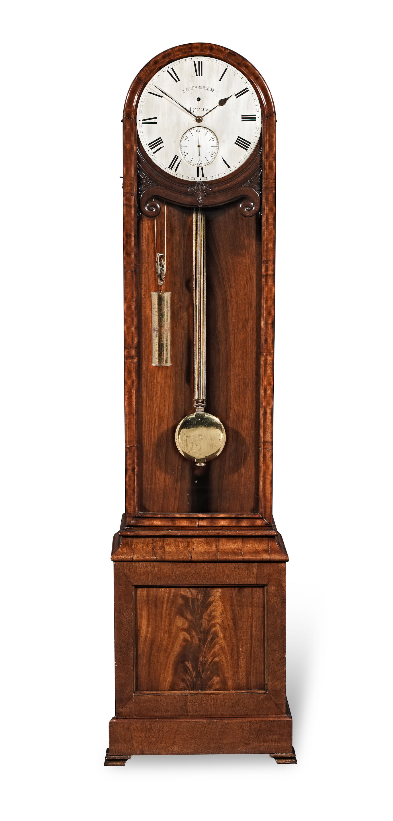 bonhams-a-rare-mid-19th-century-mahogany-floorstanding-regulator-with