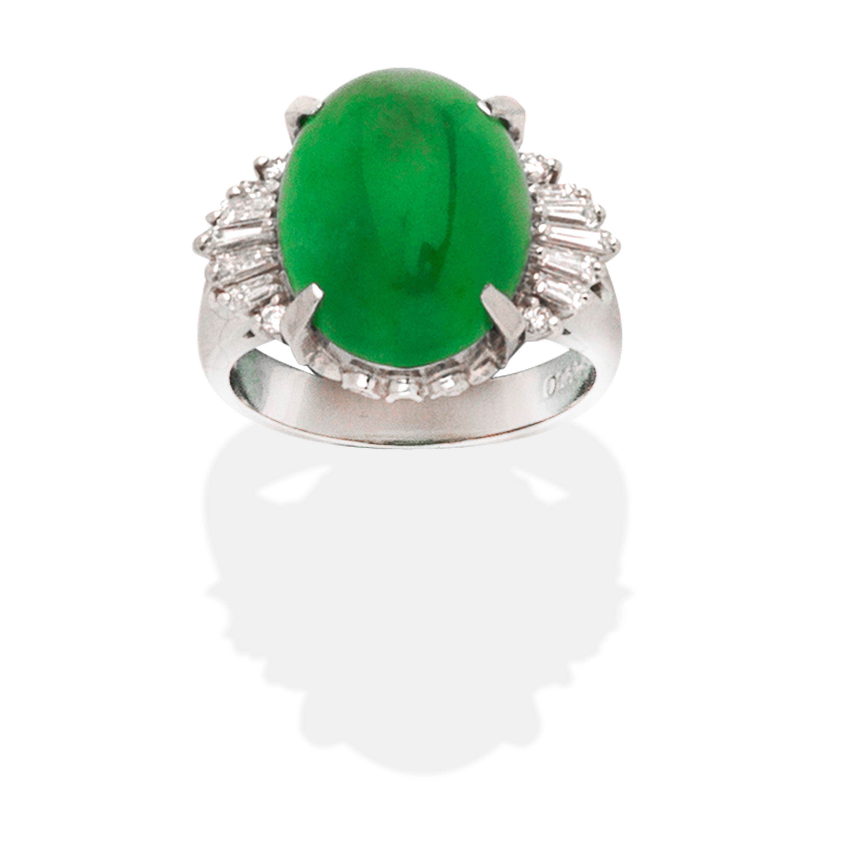 Bonhams : JADE AND DIAMOND RING