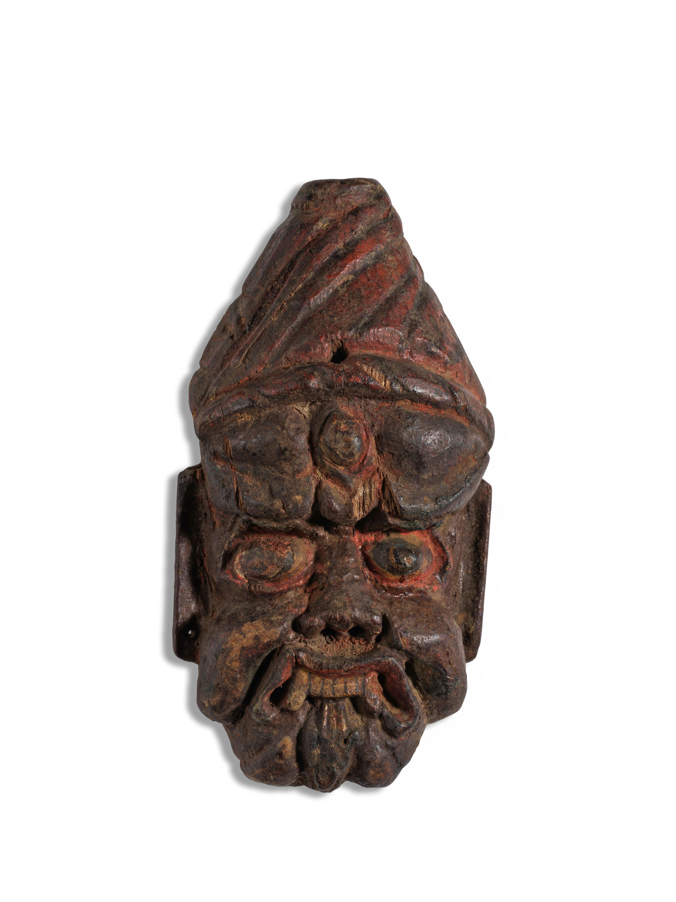 Bonhams Cornette De Saint Cyr TÊte De Mahakala En Bois Polychrome Mongolie Xixe SiÈcle