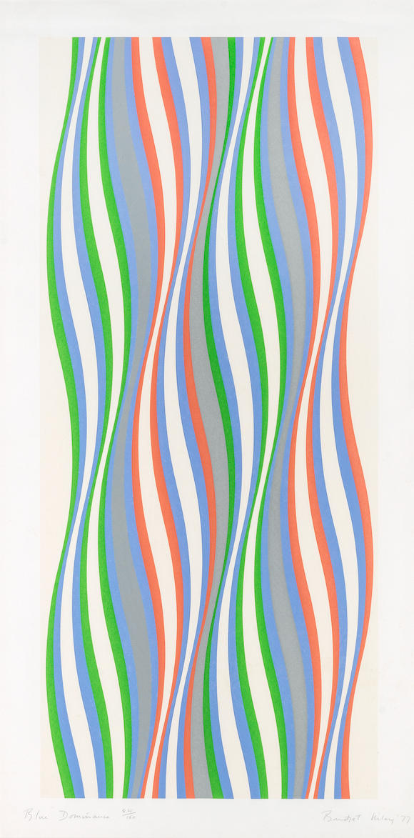 Bonhams : Bridget Riley (British, born 1931) Blue Dominance Screenprint ...