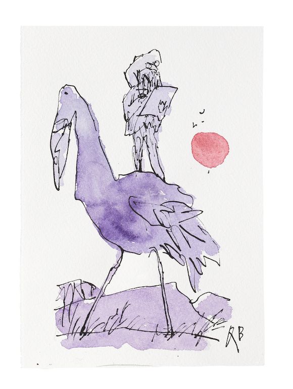 Bonhams : Sir Quentin Blake (British, born 1932) Artist on Birdback No ...