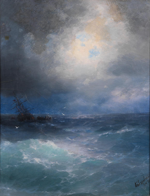 Bonhams : Ivan Konstantinovich Aivazovsky (Russian, 1817-1900) Seascape