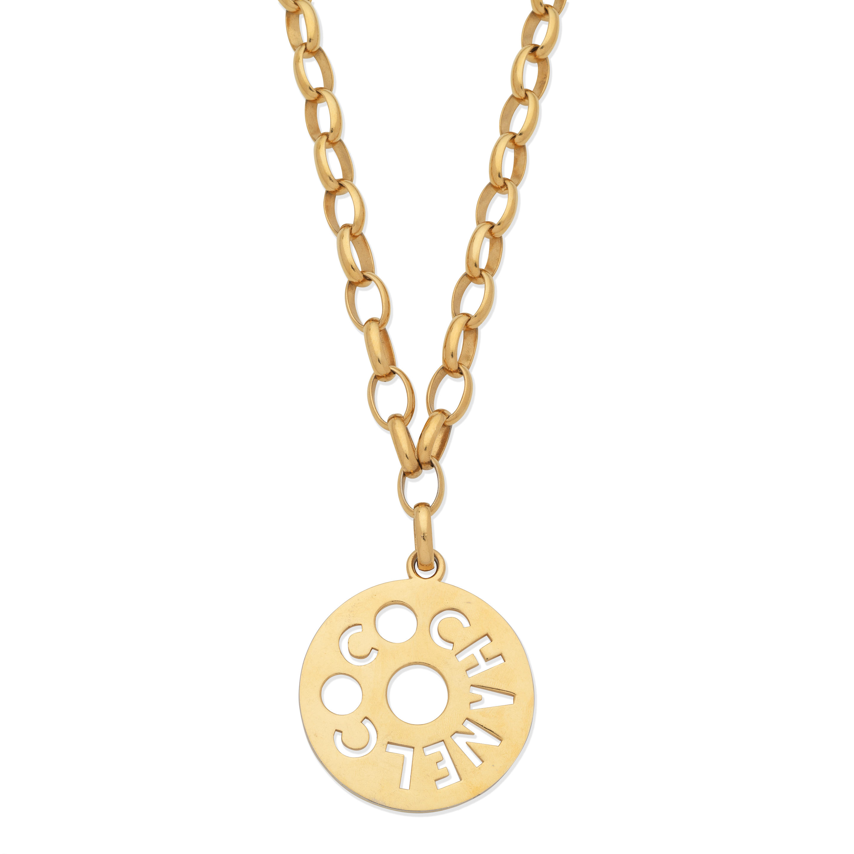 Bonhams : Victoire de Castellane for Chanel a Gold Coco Medallion Necklace  1980s (includes box)