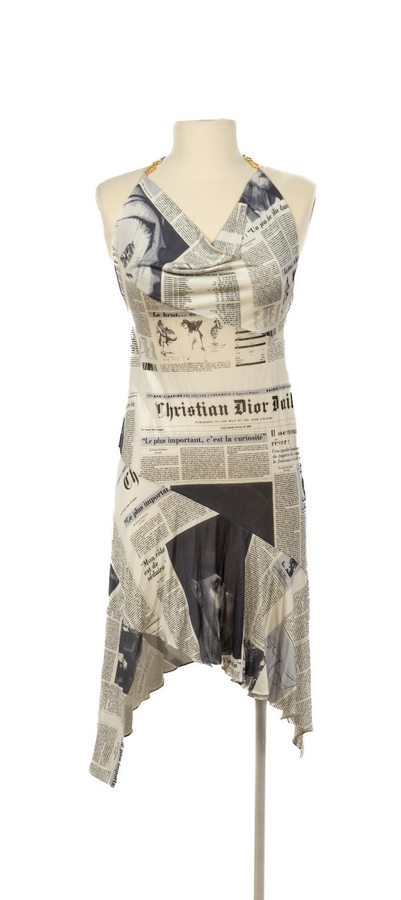 Dior Newspaper Dress by John Galliano Smashes Estimate at Bonhams