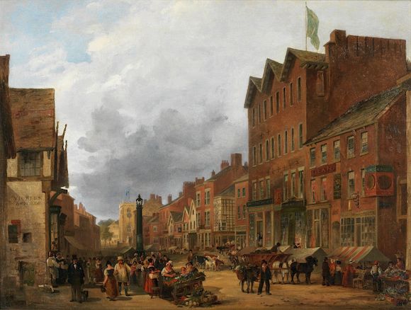 Bonhams : Selim Rothwell (British, 1815-1881) Market day at ...