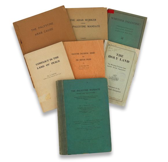 Bonhams Palestine Arab Cause A Collection Seven Scarce Pamphlets
