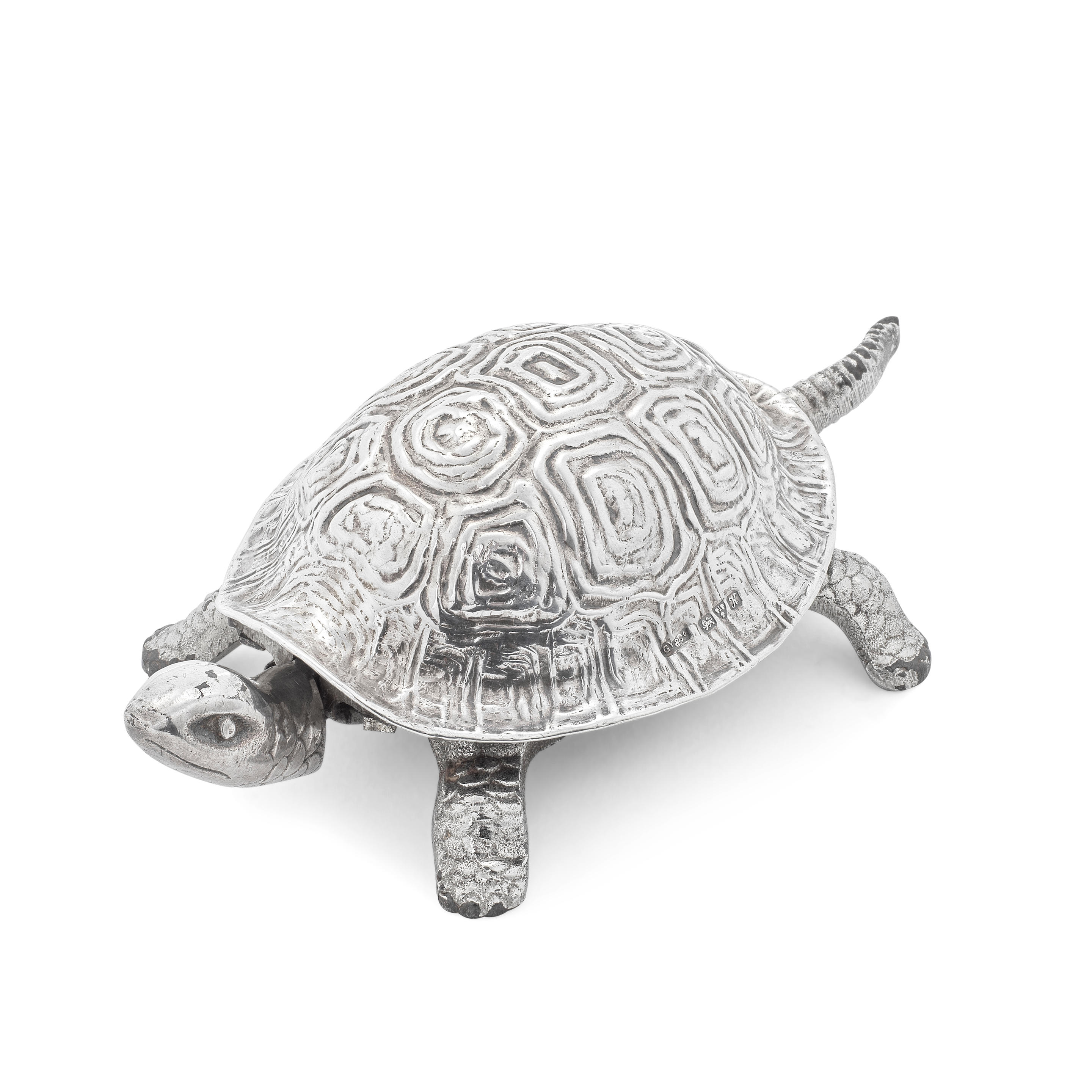 Bonhams : A novelty silver 'tortoise' table bell Grey & Co, Chester 1910