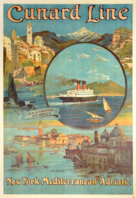 Ap_17601 Cunard Line Franconia 1932 Rosenvinge Odin Original Vintage Poster Affiche Ancienne Originale