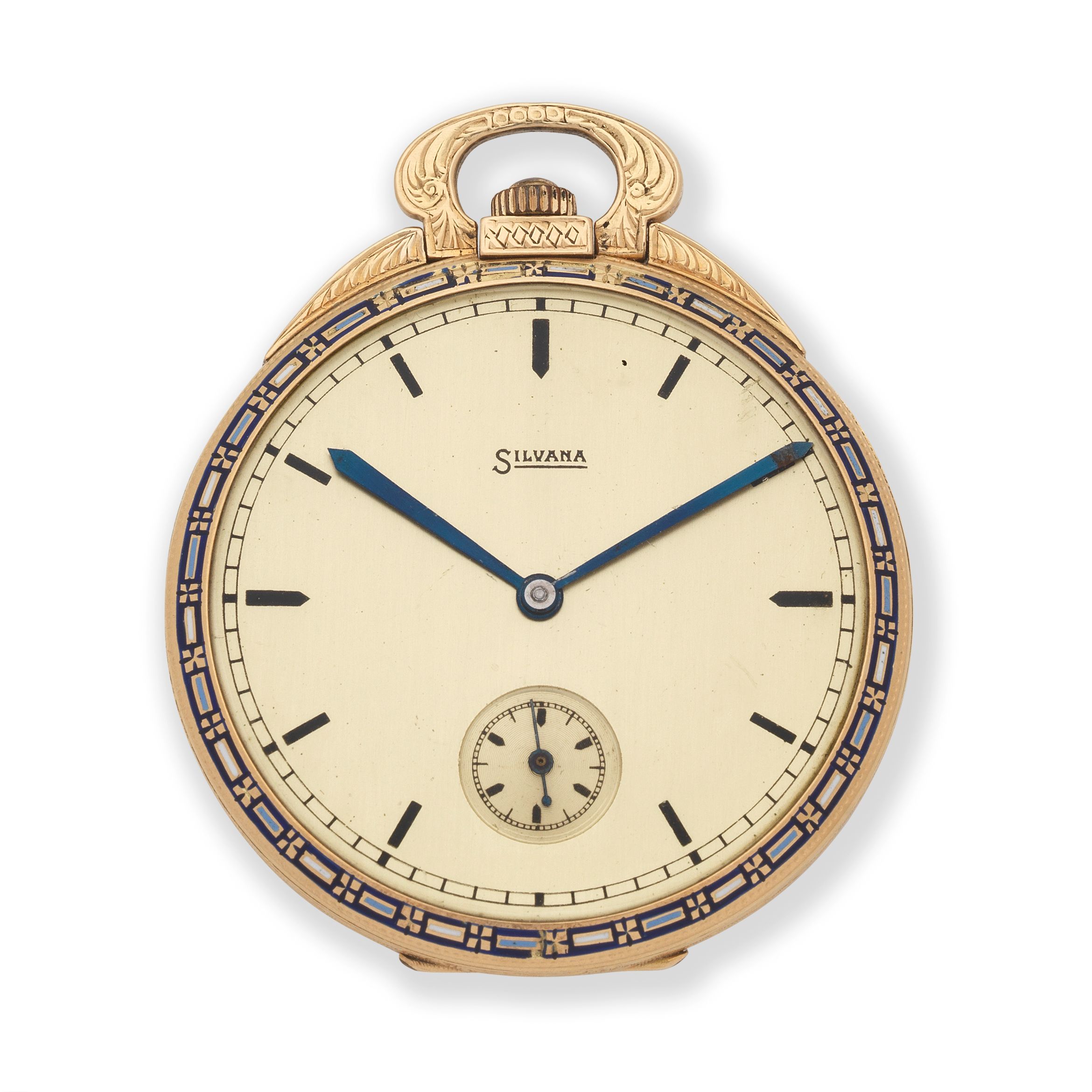 An 18K gold and enamel keyless wind open Bonhams