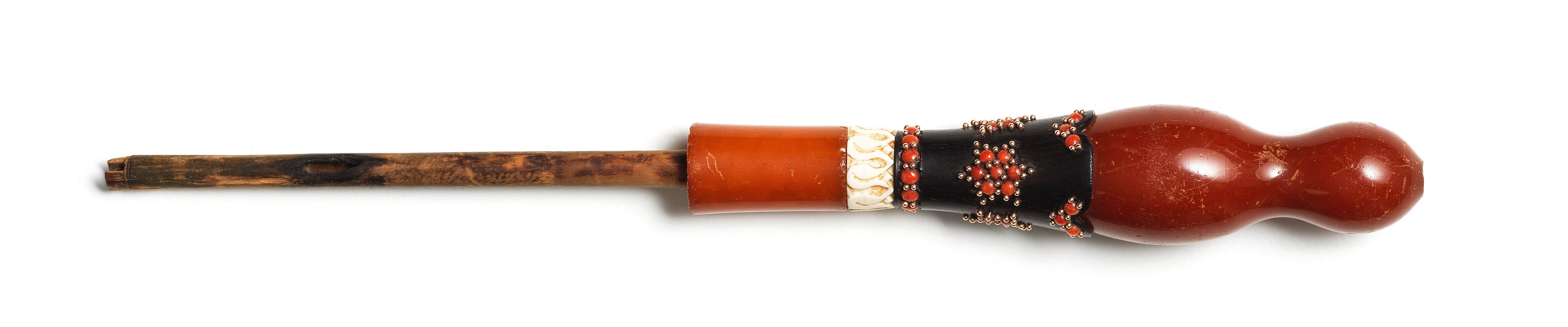 Bonhams An ivory, coral and amber mounted mouthpiece for the Ottoman