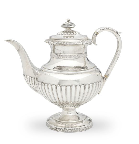 Bonhams A IV silver tea pot Mark of James Bell, Newcastle 1823