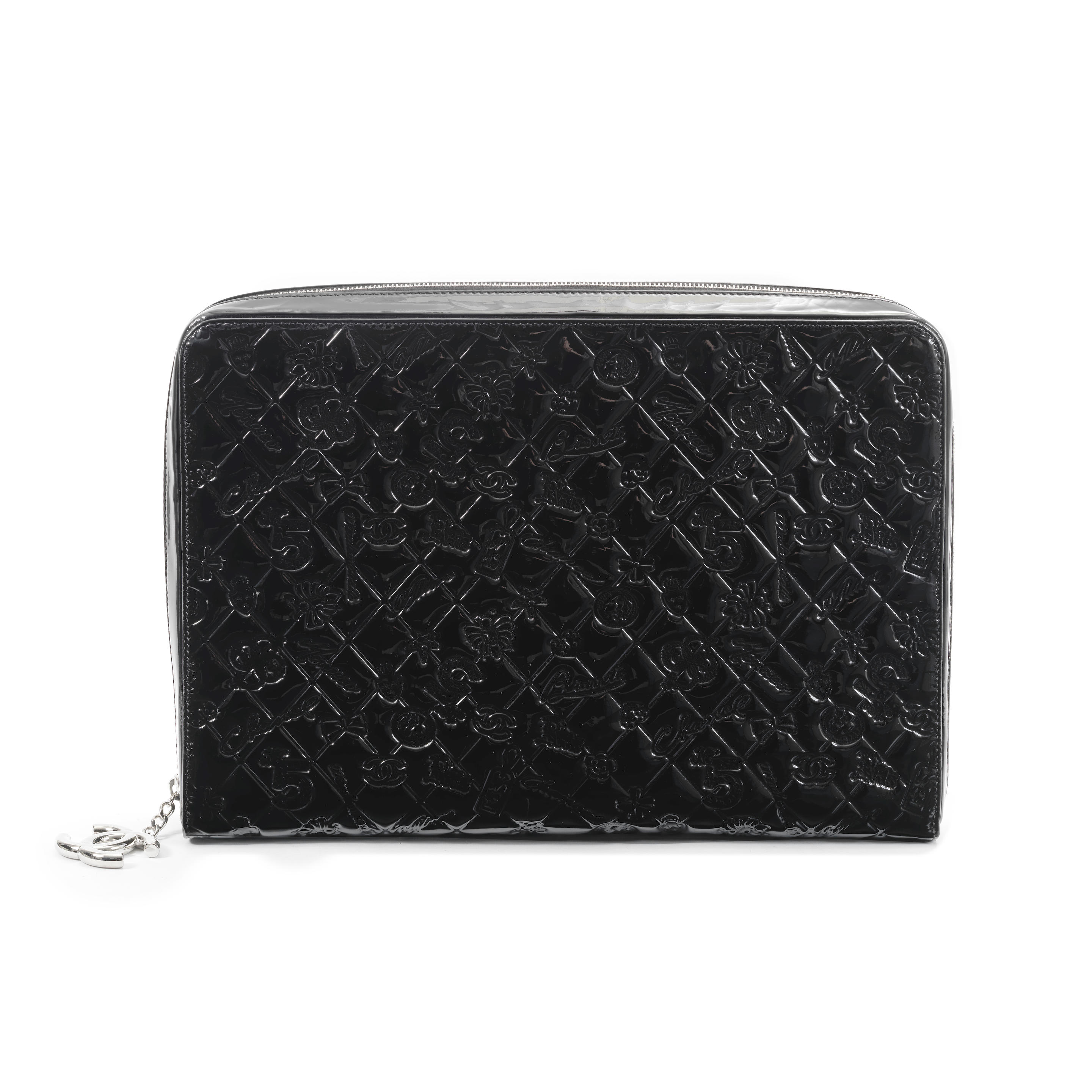 Bonhams : Chanel a Black Patent Lucky Charm Laptop Bag 2011