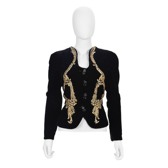 Bonhams : Elsa Schiaparelli a Black Velvet 'Hall of Mirrors Jacket ...
