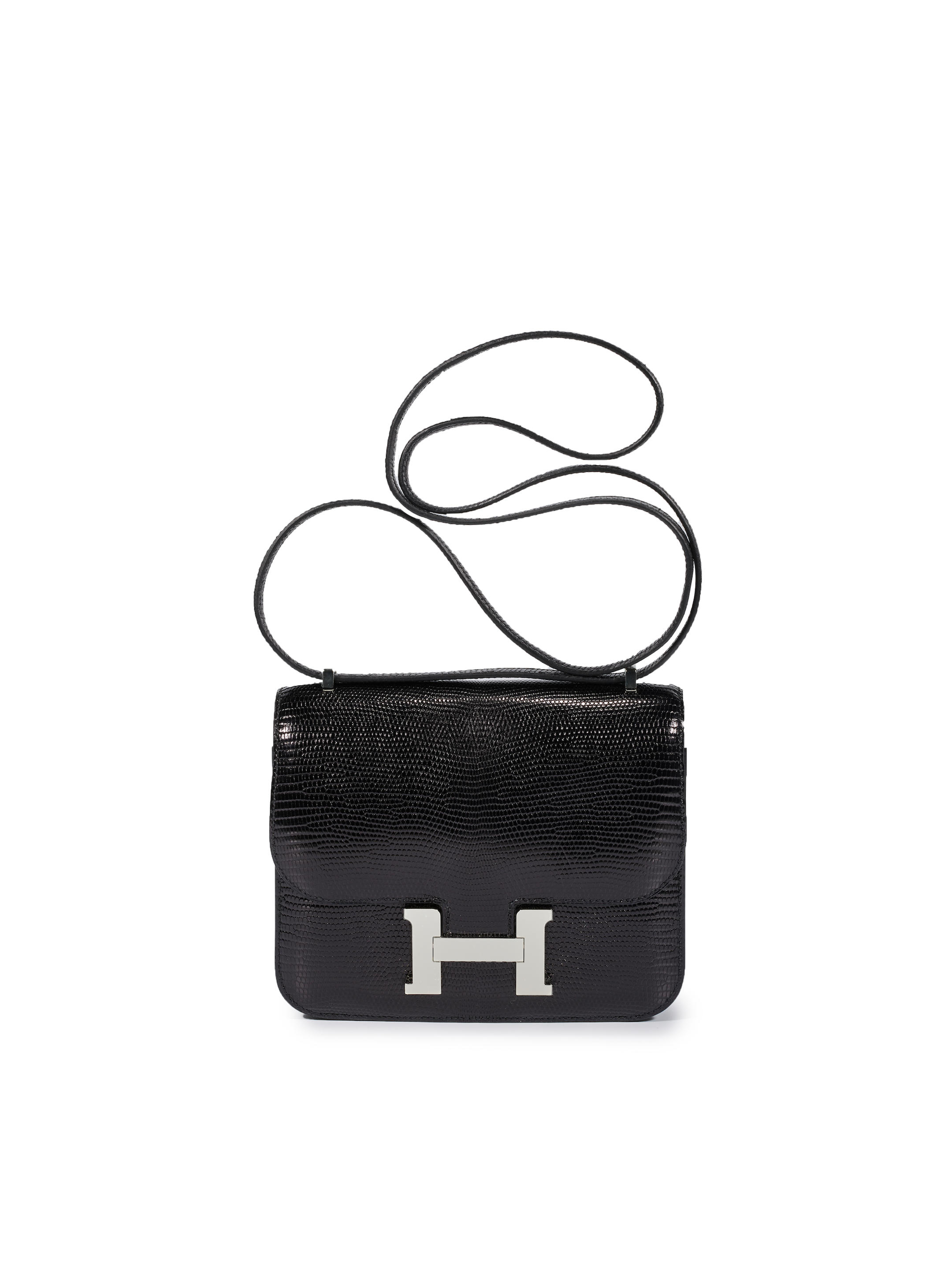 Hermes Constance Bag 18 Black Lizard Palladium Hardware