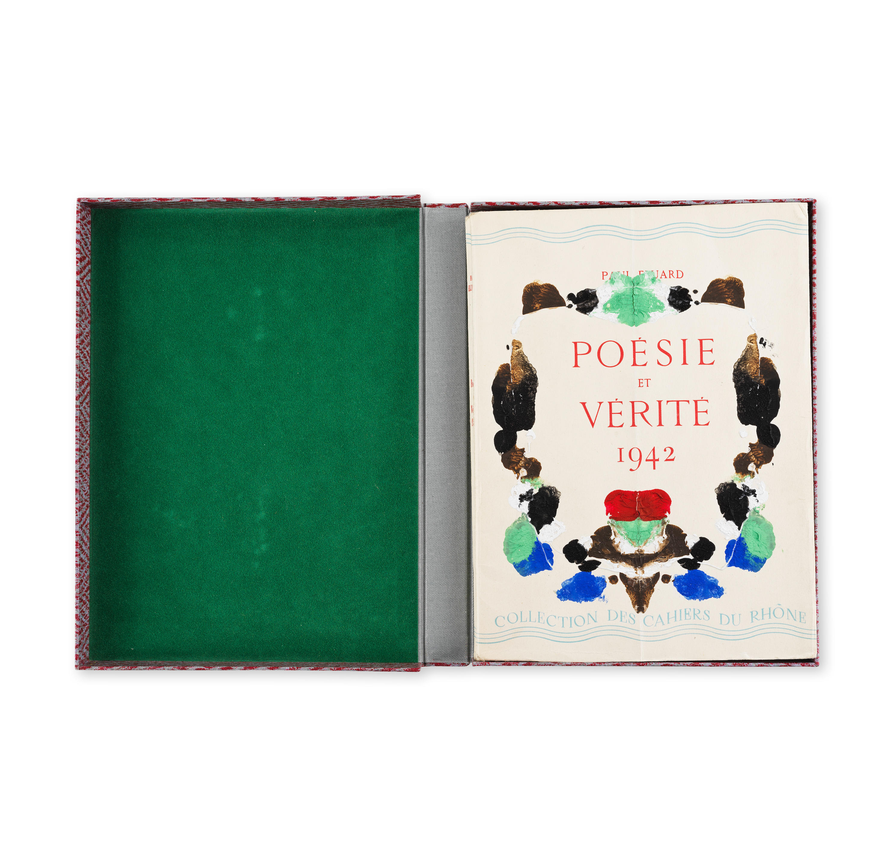 Recueil Cahier Rouge Poesie Page De Garde Bonhams Cornette de Saint Cyr : PAUL ELUARD (1895-1952) Poésie et Vérité,  1942