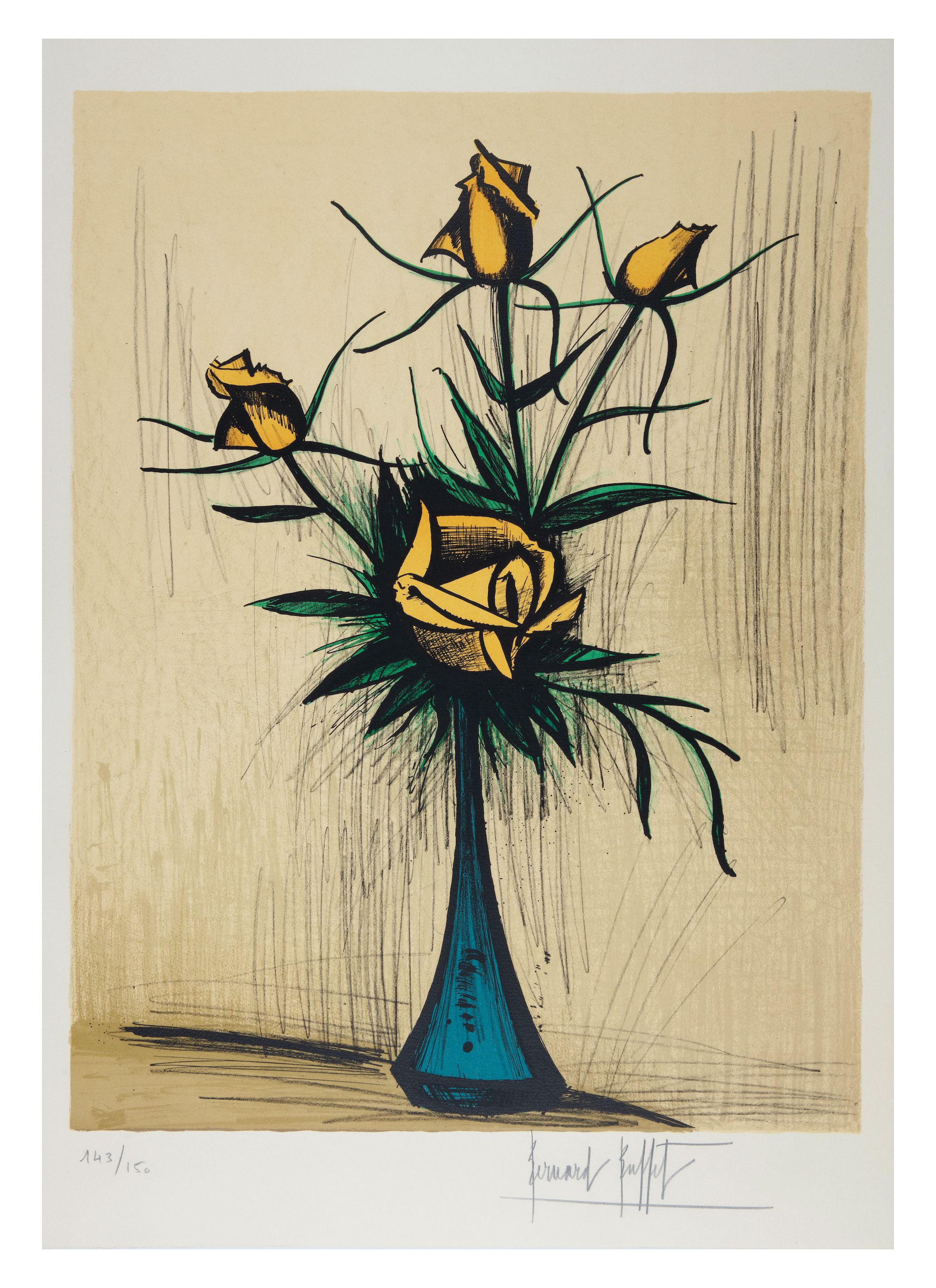 Roses Dans Un Vase Bleu