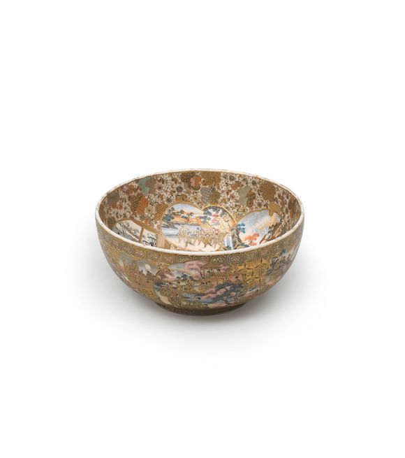 Bonhams HODODA A SatsumaWare Deep Bowl Meiji era (18681912), late