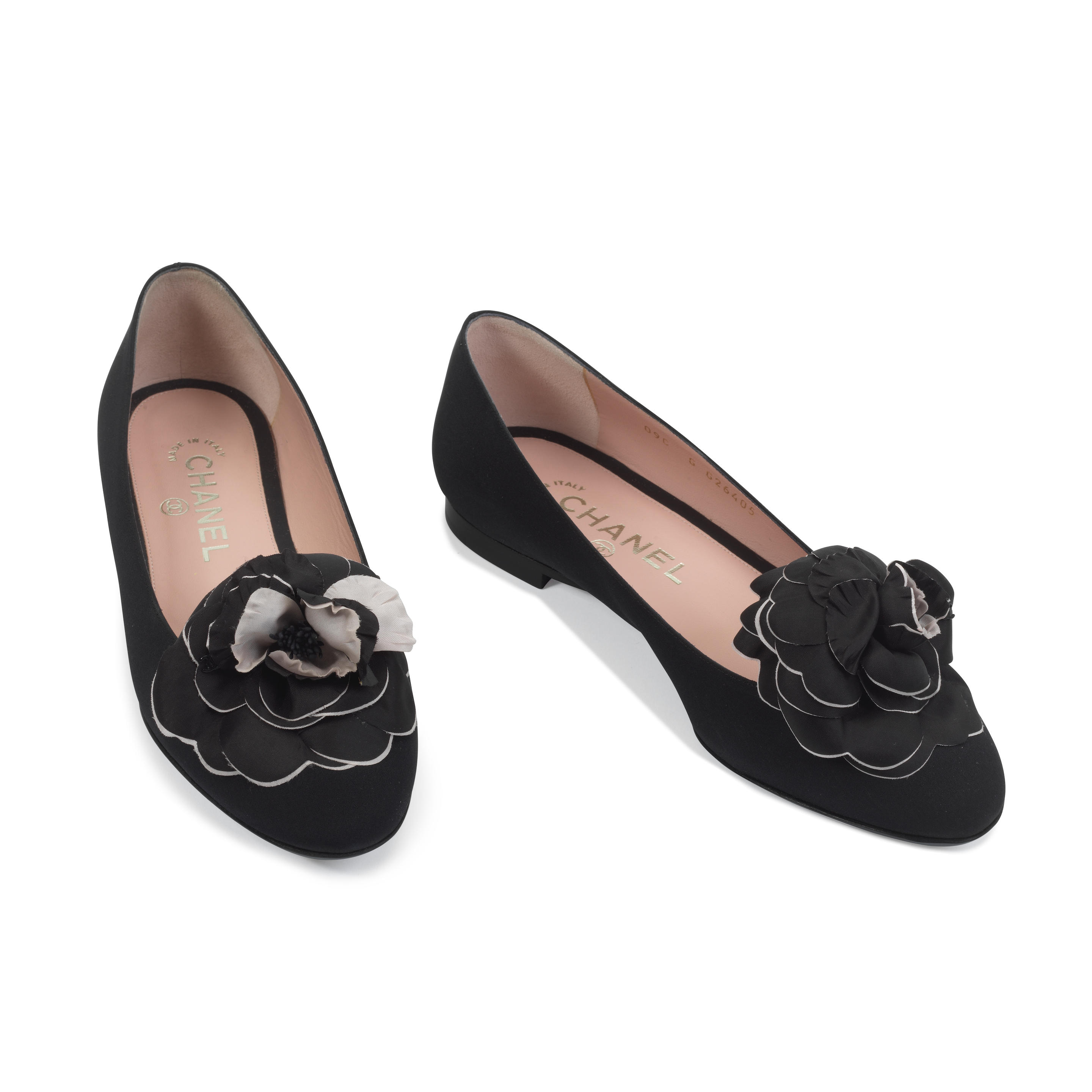 Chanel Black CC Quilted Leather Ballet Flats 37 with Dust Bag and Box