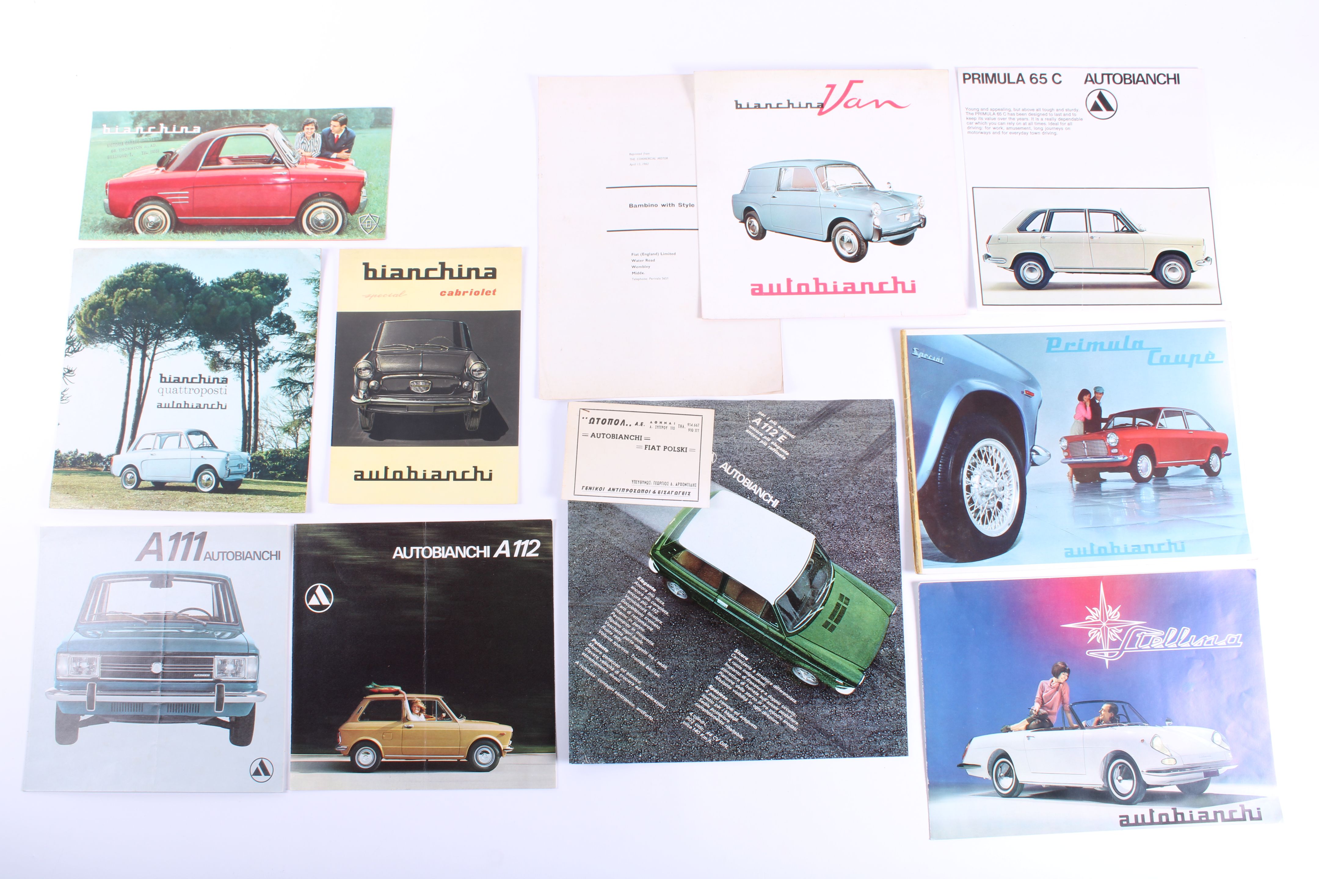 Bonhams Cars Autobianchi assorted sales brochures and publications