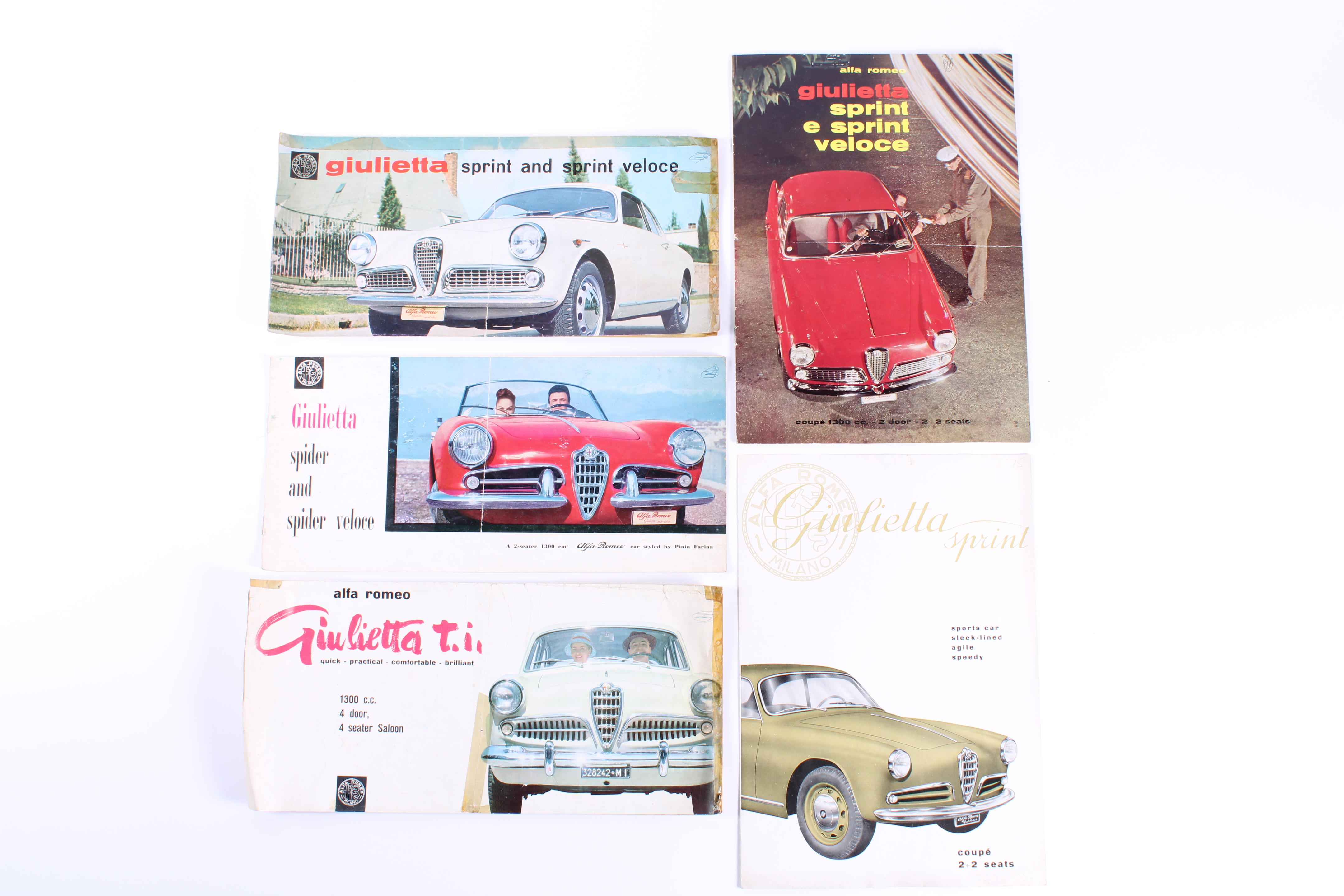 Bonhams Cars : Alfa Romeo - five Giulietta sales brochures, 1955-1960 ...