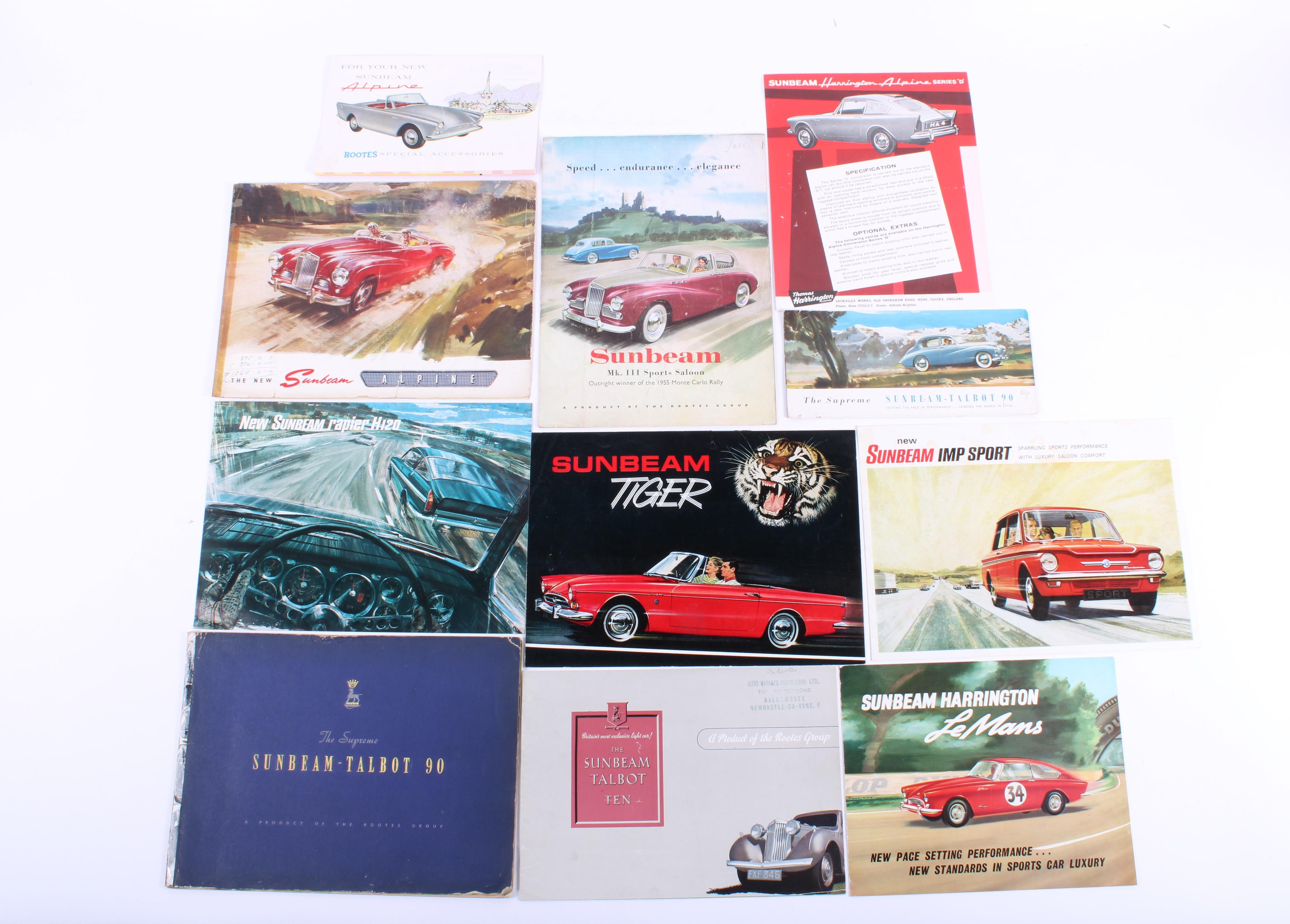 Bonhams Cars : Sunbeam - assorted sales brochures, catalogues and ...