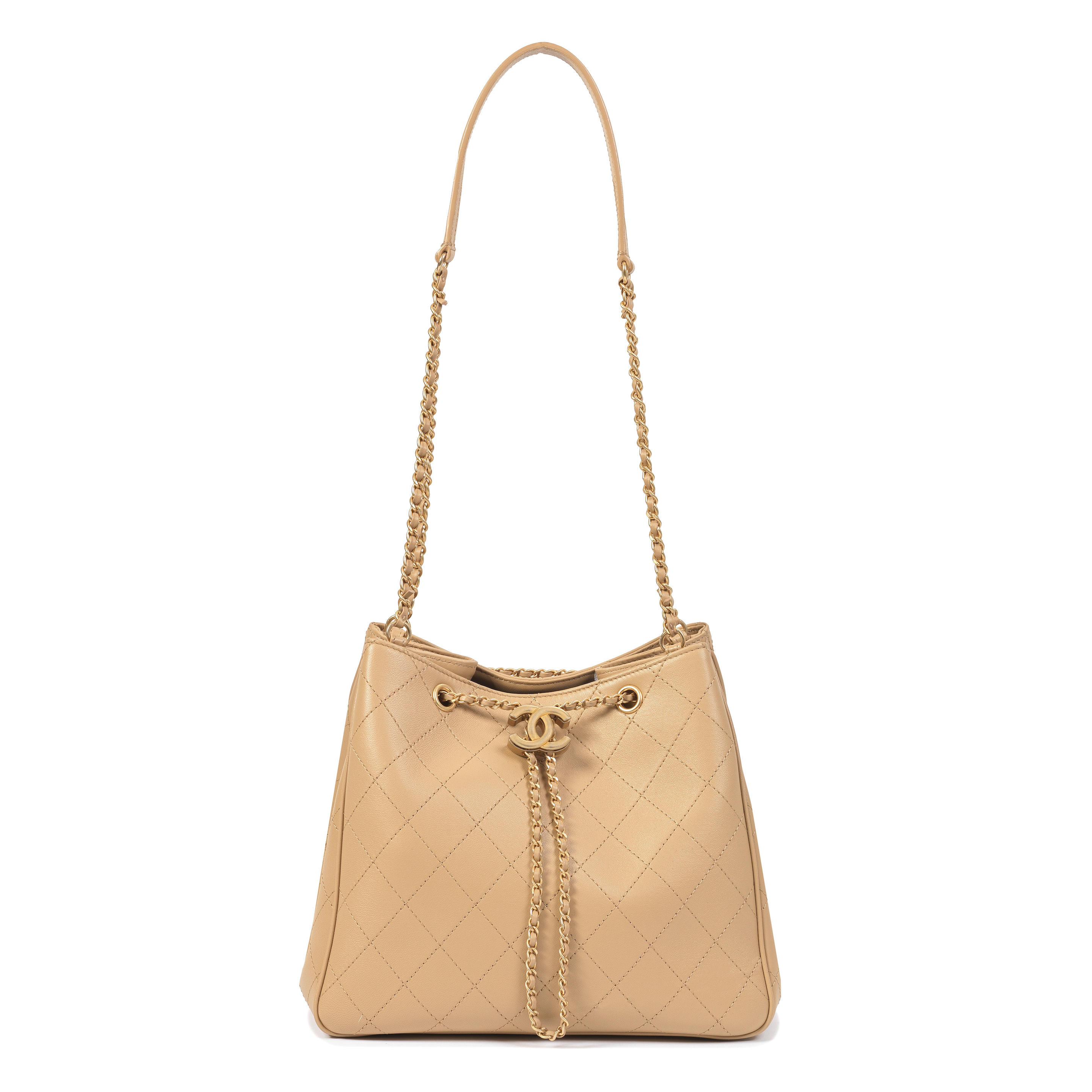 Bonhams : Chanel a Beige Calfskin Egyptian Amulet Drawstring Bucket Bag  2019 (includes serial sticker, authenticity card and dust bag)