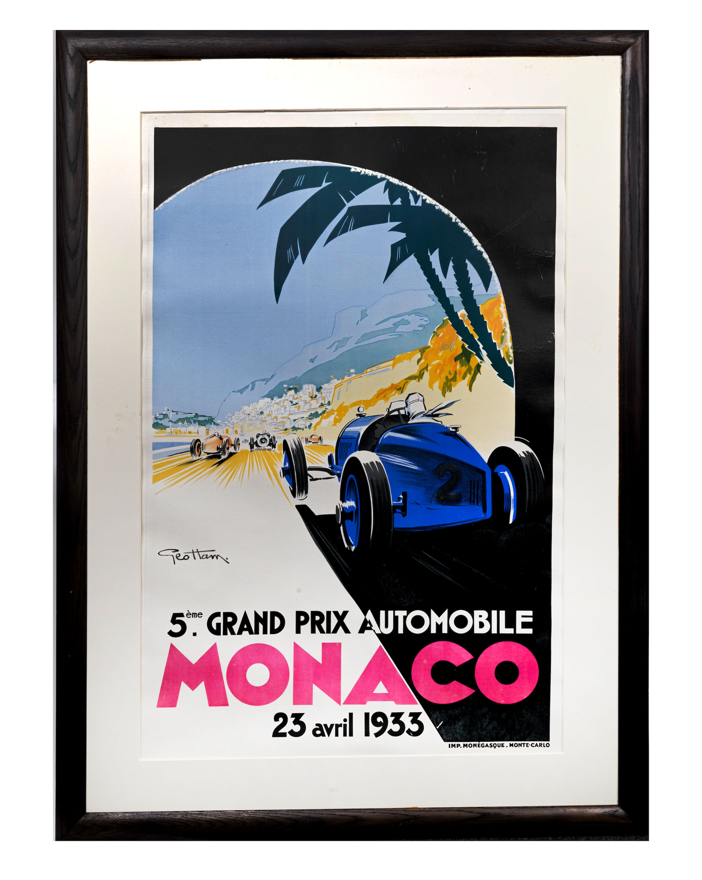 1933 Grand Prix Monaco Street Race Vintage Poster – Geo Ham Art Reproduction