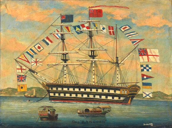 Bonhams : Nam Ting The British ship Rangoon off the China coast