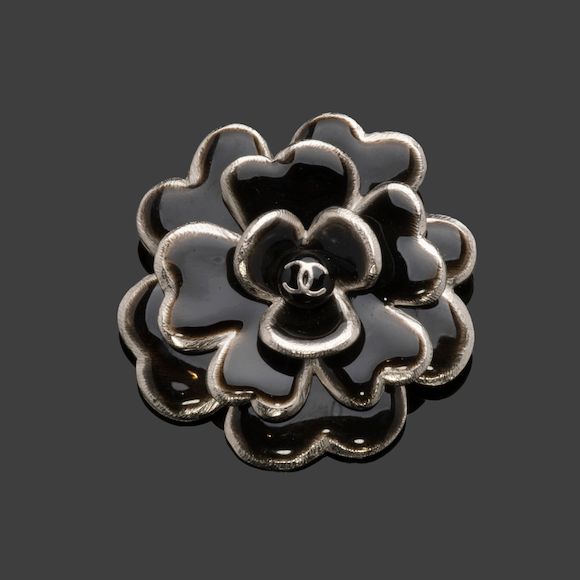 Broche Vintage Signée Karl Lagerfeld - Métal Et Strass - Occasion Excellente État