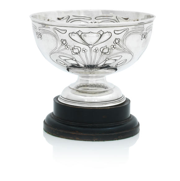 Bonhams An Art Nouveau Silver Pedestal Bowl By Hawksworth Eyre And Co