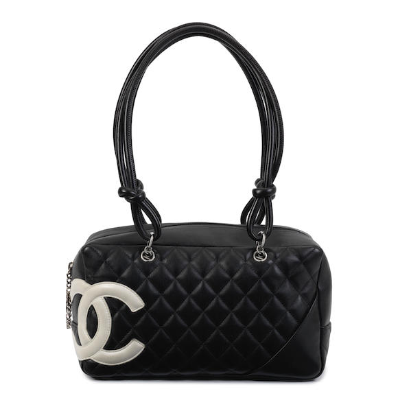 Chanel a Black and White Medium Cambon Ligne Bowling Bag 2004-05 (includes  serial sticker and booklet) - Bonhams