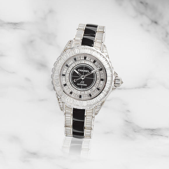Bonhams : Chanel. A Black Ceramic and Stainless Steel Bracelet Watch, Ref.  J12