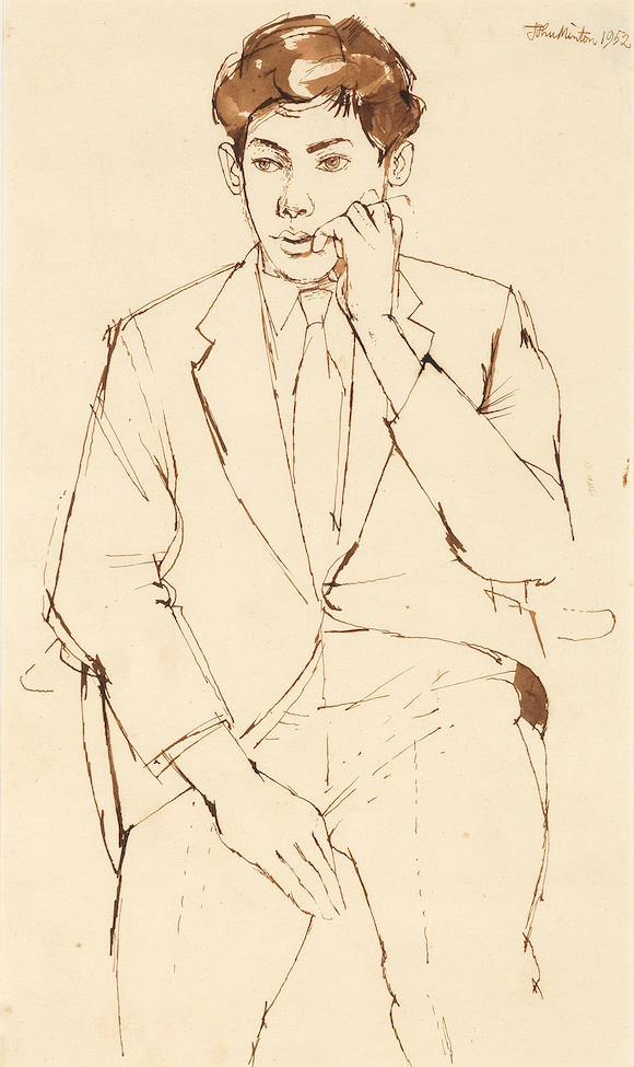 Bonhams : John Minton (British, 1917-1957) Portrait of a Man