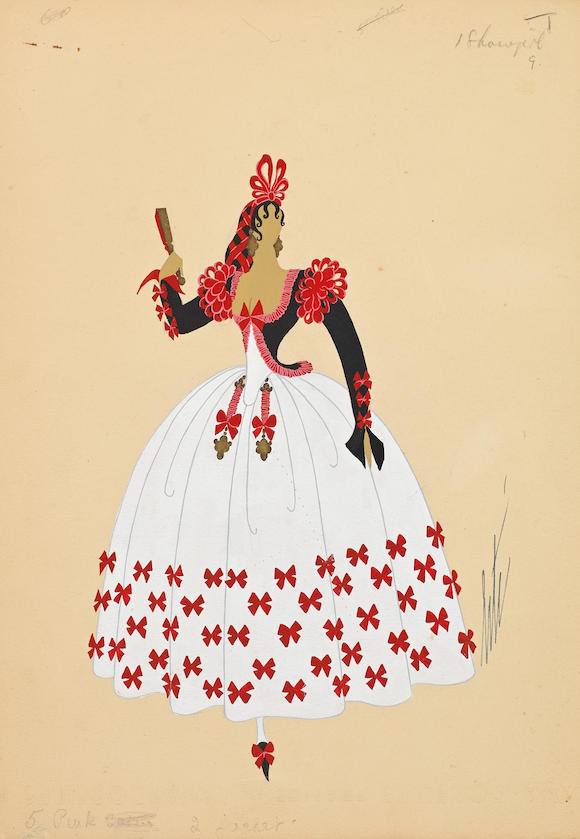 Bonhams : Erté (Romain de Tirtoff) 'Chanteuse' and 'Espagnole', circa 1950