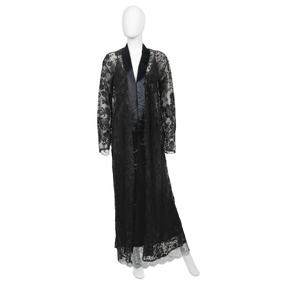 Bonhams : Christian Dior a Black Silk Negligée and Peignoir